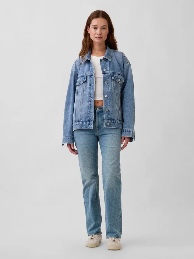 Jeans dritti dal taglio rilassato a vita media