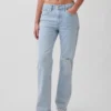 Jeans dritti dal taglio rilassato a vita media