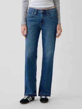 Jeans dritti dal taglio rilassato a vita media