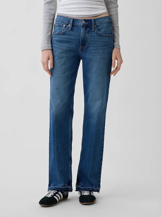Jeans dritti dal taglio rilassato a vita media