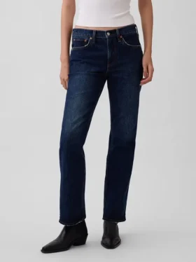 Jeans dritti dal taglio rilassato a vita media