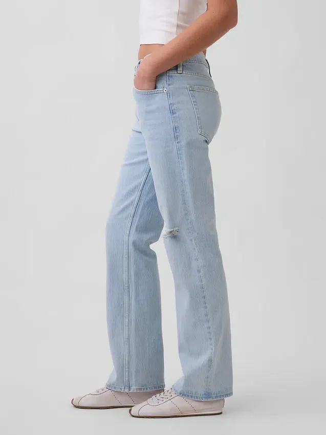 Jeans dritti dal taglio rilassato a vita media