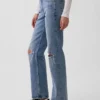 Jeans dritti dal taglio rilassato a vita media