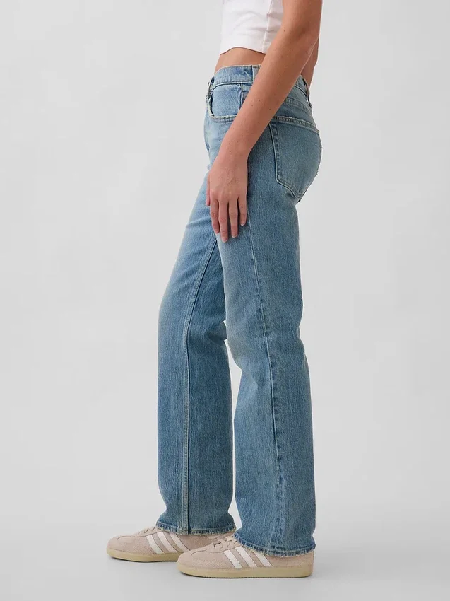 Jeans dritti dal taglio rilassato a vita media