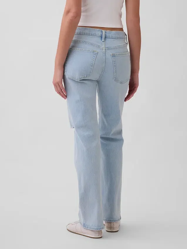 Jeans dritti dal taglio rilassato a vita media