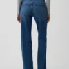Jeans dritti dal taglio rilassato a vita media
