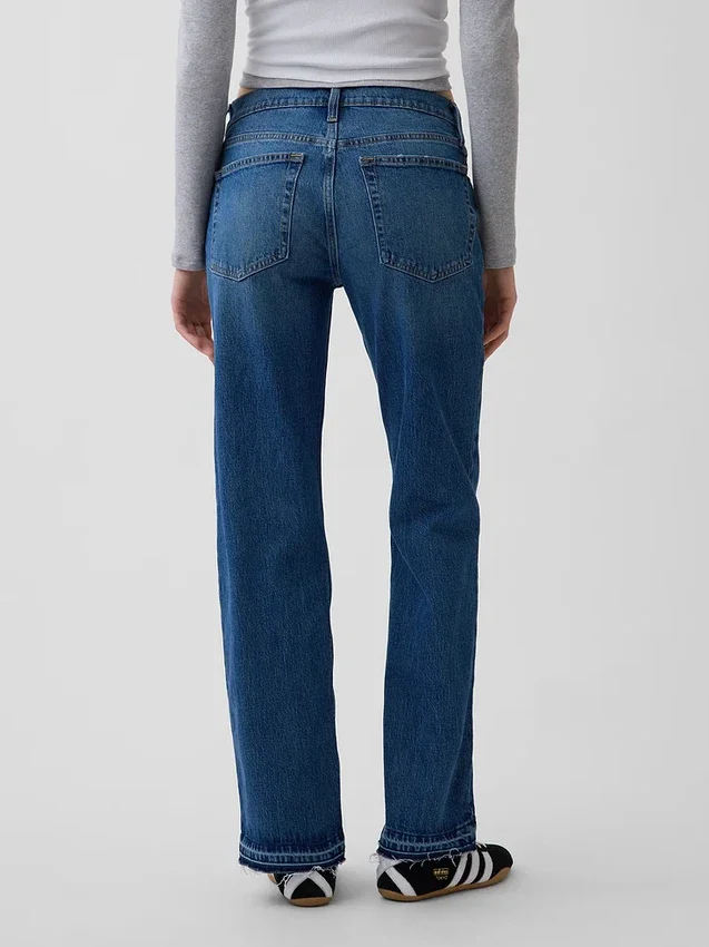 Jeans dritti dal taglio rilassato a vita media
