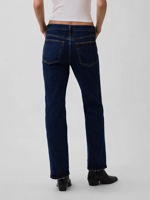 Jeans dritti dal taglio rilassato a vita media