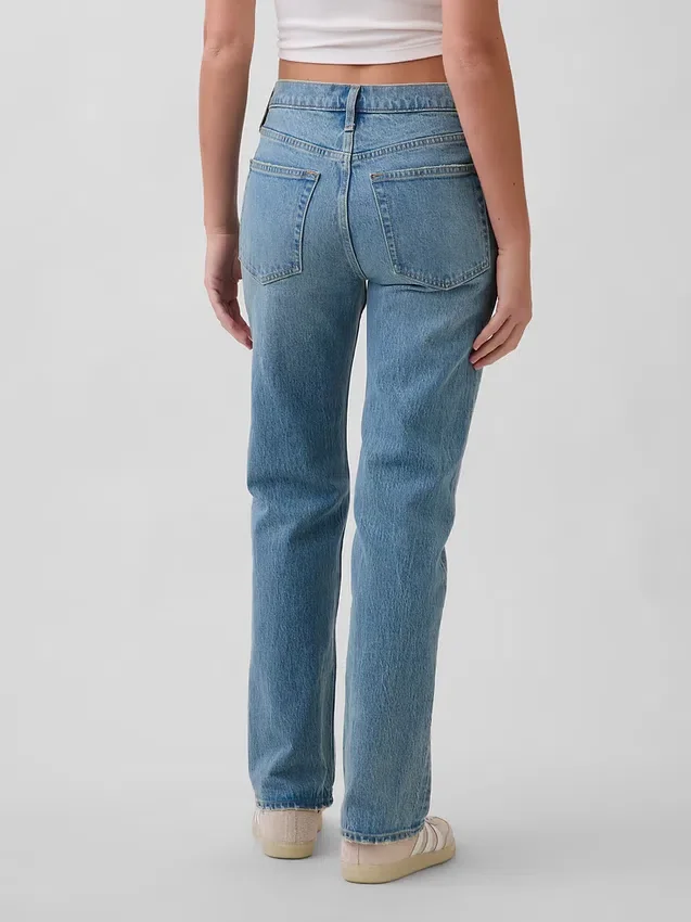 Jeans dritti dal taglio rilassato a vita media