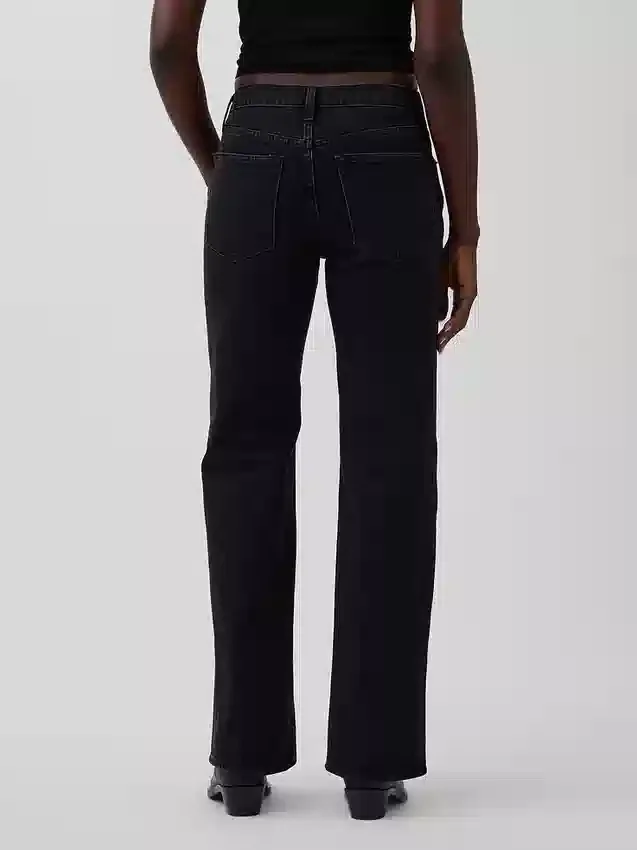 Jeans dritti dal taglio rilassato a vita media