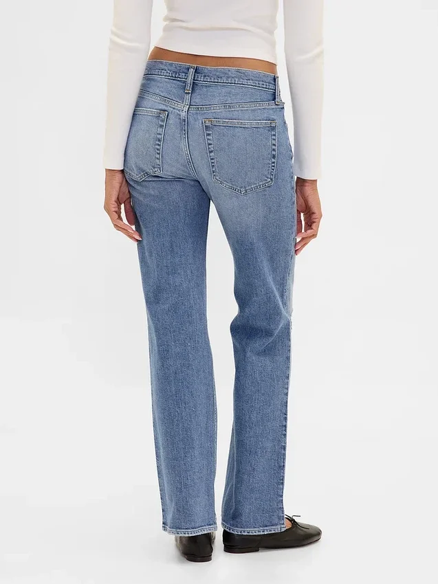 Jeans dritti dal taglio rilassato a vita media