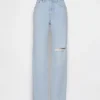 Jeans dritti dal taglio rilassato a vita media