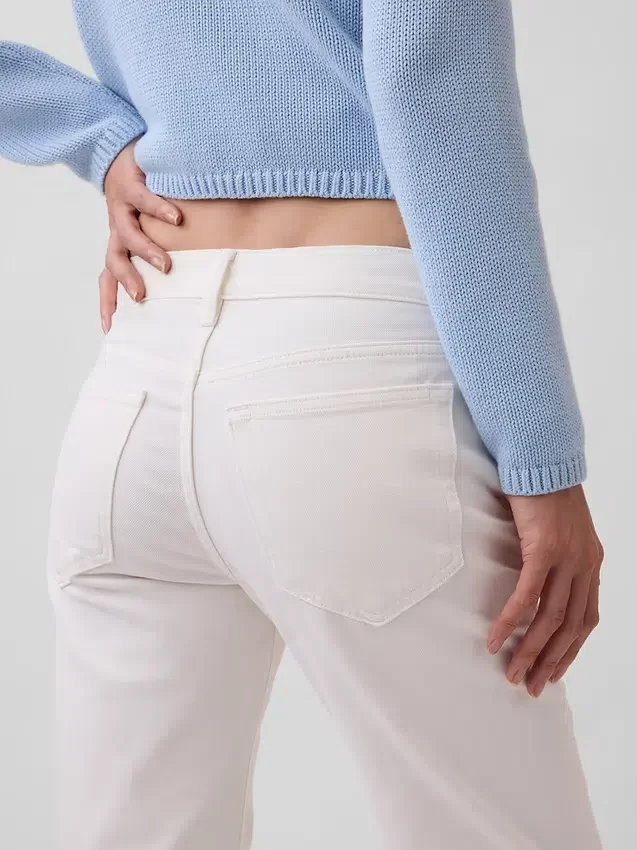 Jeans dritti dal taglio rilassato a vita media