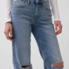 Jeans dritti dal taglio rilassato a vita media
