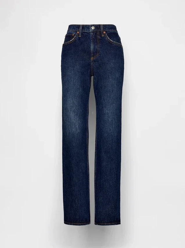 Jeans dritti dal taglio rilassato a vita media