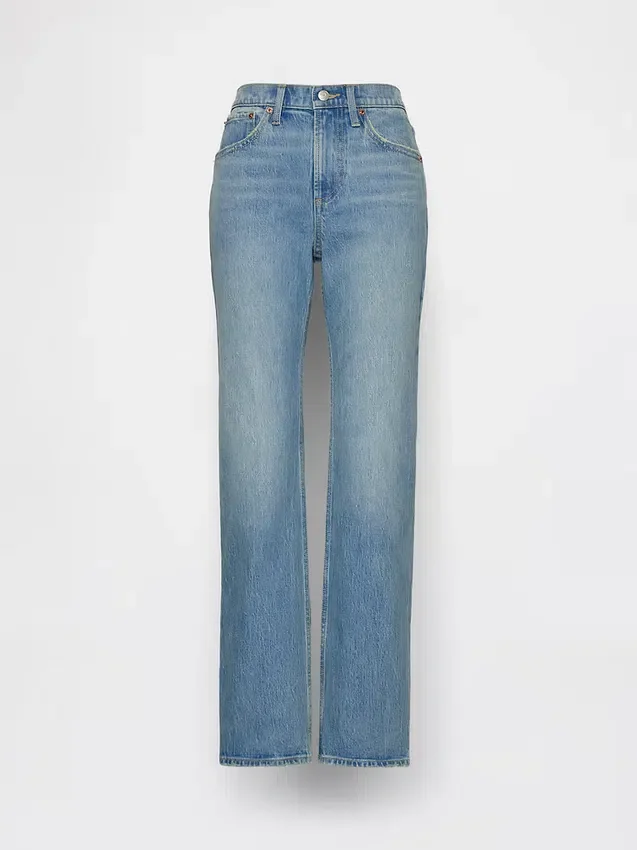 Jeans dritti dal taglio rilassato a vita media