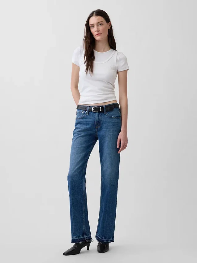 Jeans dritti dal taglio rilassato a vita media