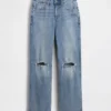 Jeans dritti dal taglio rilassato a vita media
