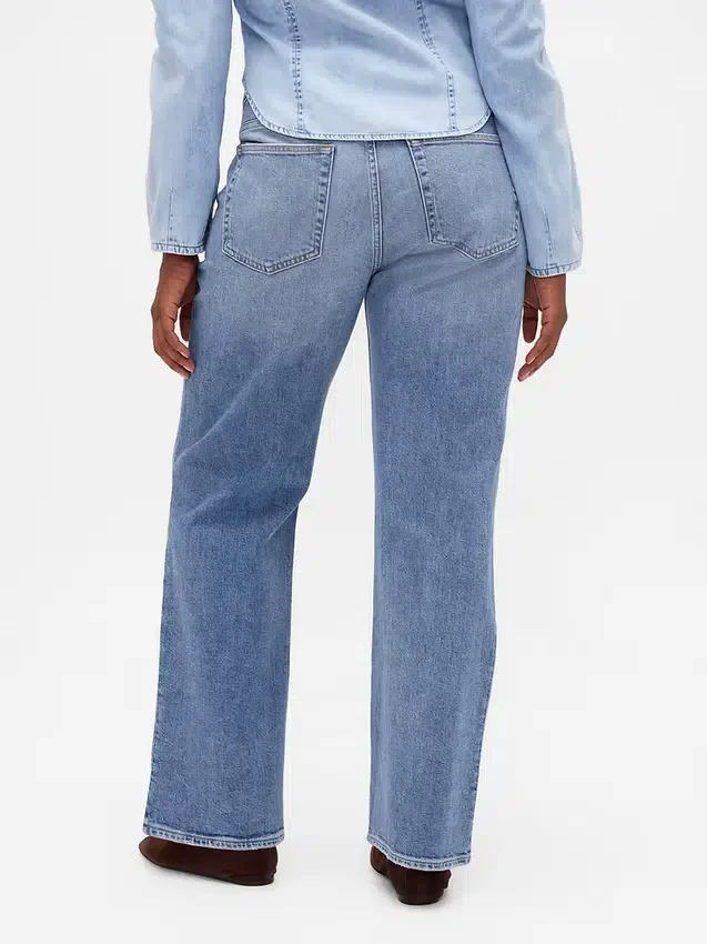 Jeans dritti dal taglio rilassato a vita media