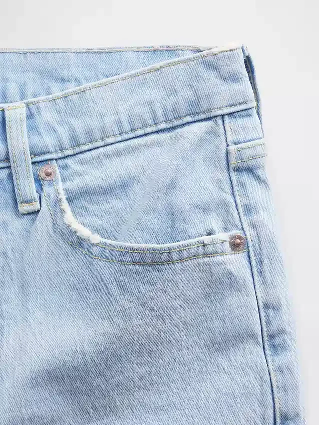 Jeans dritti dal taglio rilassato a vita media