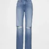 Jeans dritti dal taglio rilassato a vita media