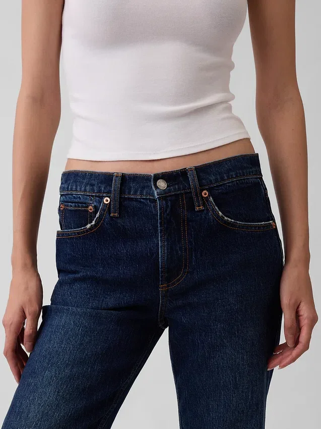 Jeans dritti dal taglio rilassato a vita media