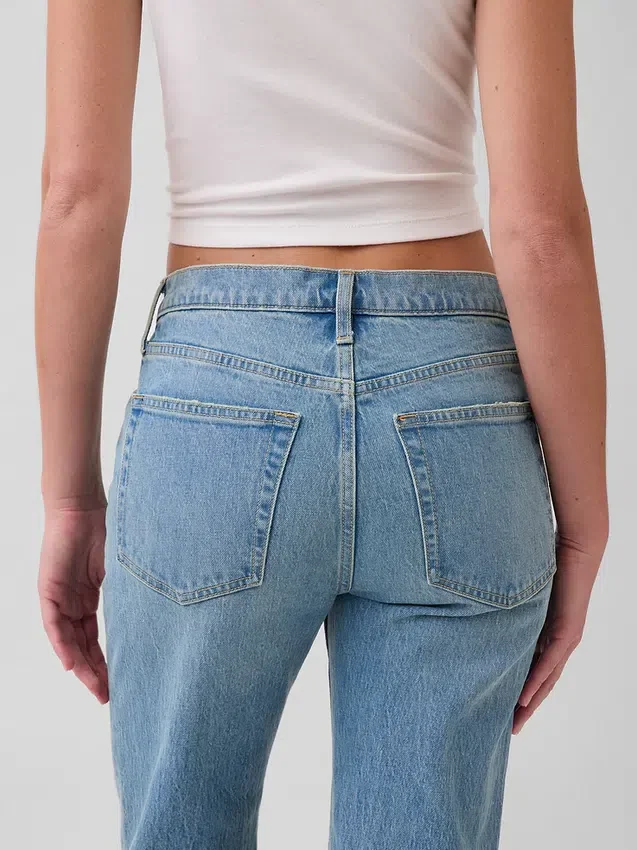 Jeans dritti dal taglio rilassato a vita media