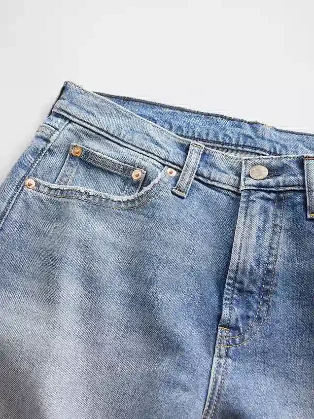 Jeans dritti dal taglio rilassato a vita media