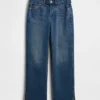 Jeans dritti dal taglio rilassato a vita media con orlo asimmetrico