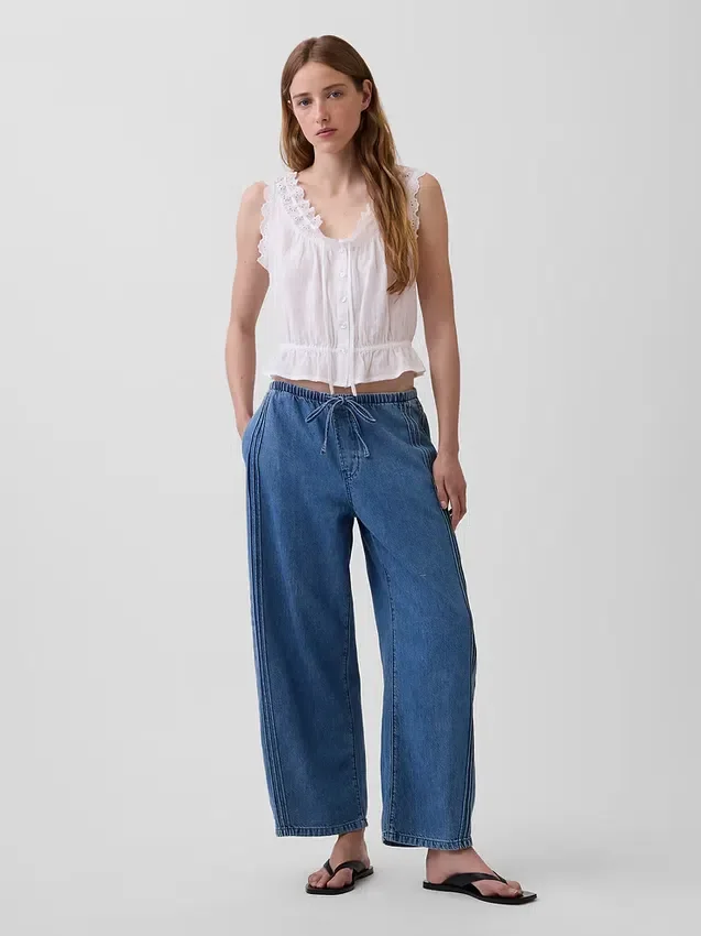 Jeans Easy Barrel a vita media ultra morbidi