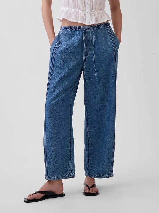 Jeans Easy Barrel a vita media ultra morbidi