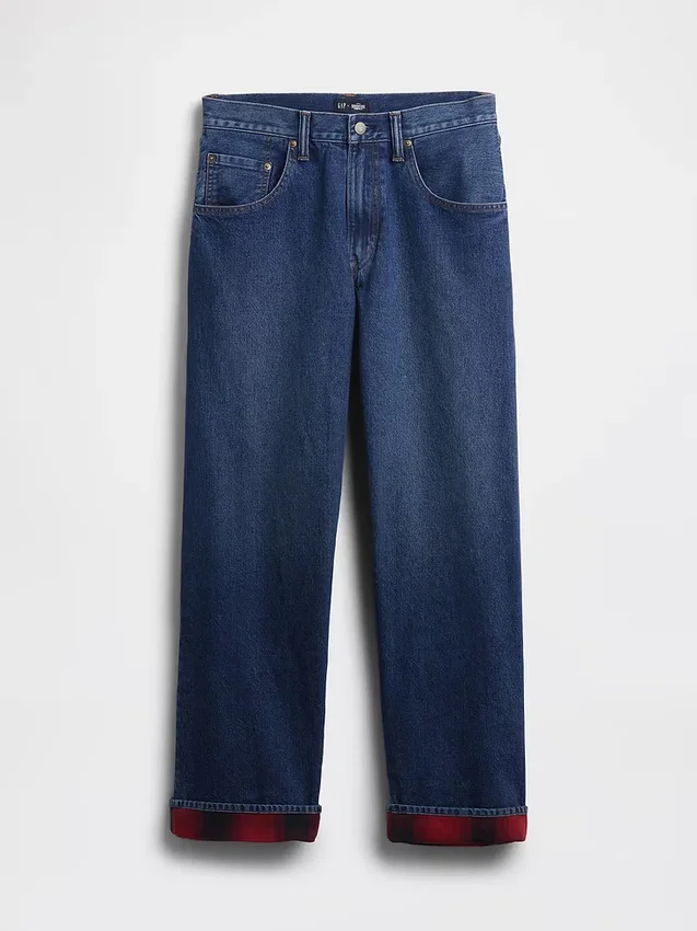 Jeans extra larghi da adulto con fodera in flanella “Stranger Things”