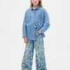 Jeans larghi a fiori per bambini