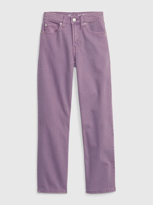 Jeans larghi a vita alta per bambini in stile anni ’90
