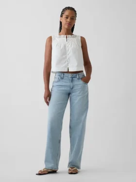 Jeans larghi a vita bassa in stile anni ’90 per taglie curvy