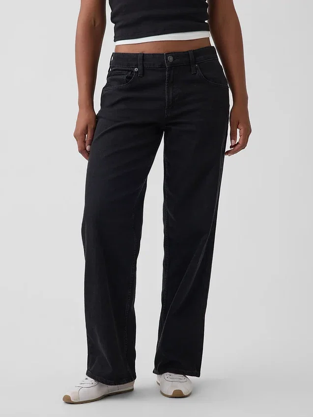 Jeans larghi a vita bassa in stile anni ’90 per taglie curvy