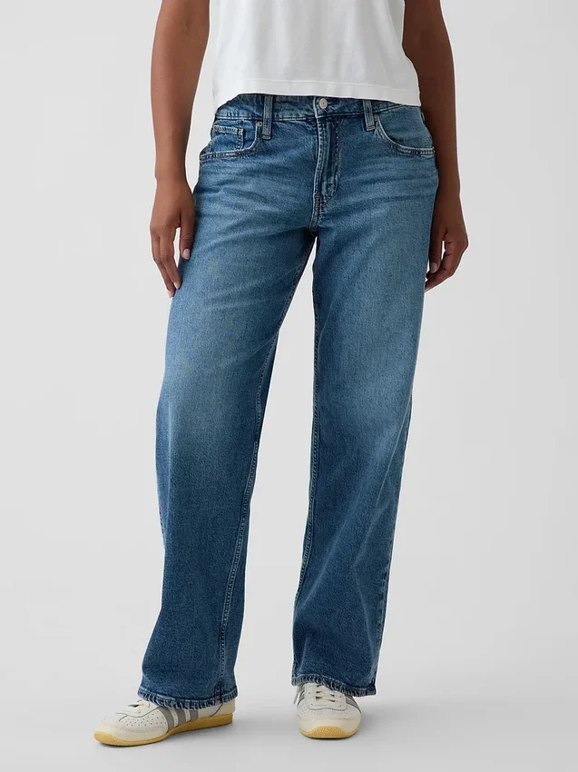 Jeans larghi a vita bassa in stile anni ’90 per taglie curvy