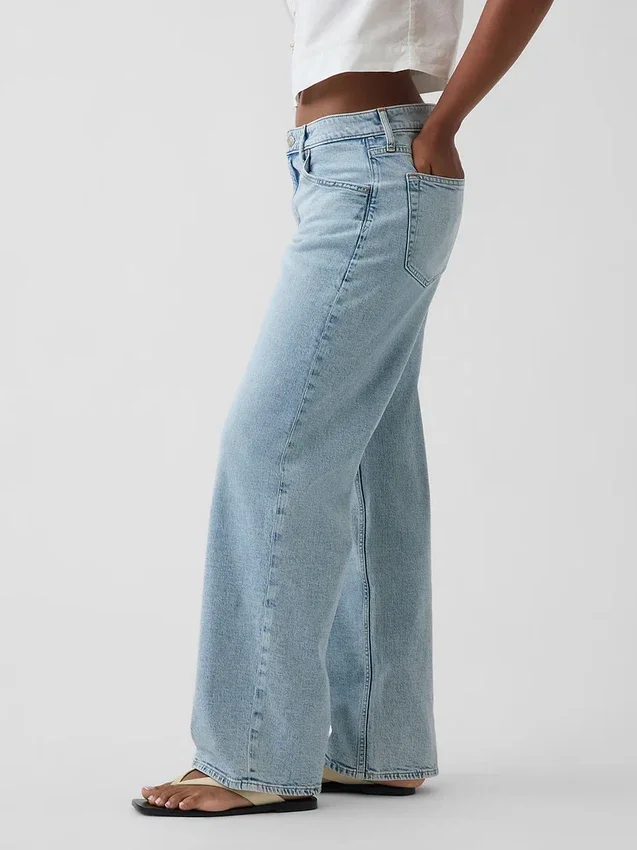 Jeans larghi a vita bassa in stile anni ’90 per taglie curvy