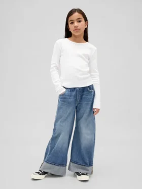 Jeans larghi a vita bassa per bambini