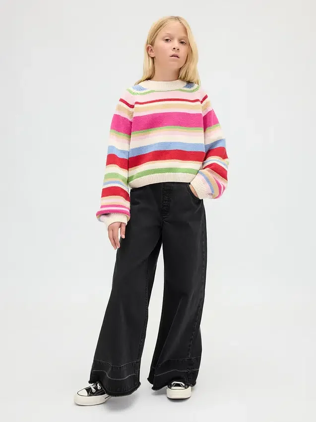 Jeans larghi a vita bassa per bambini