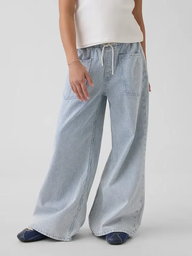 Jeans larghi a vita bassa per bambini