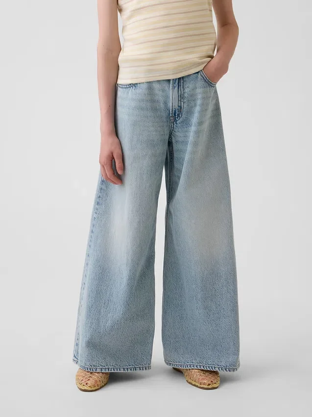 Jeans larghi a vita bassa per bambini