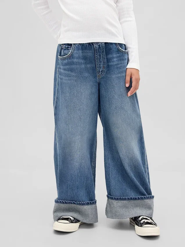 Jeans larghi a vita bassa per bambini