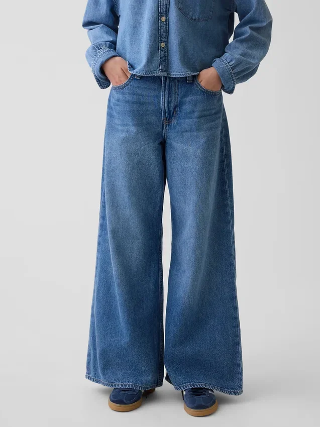 Jeans larghi a vita bassa per bambini