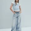 Jeans larghi a vita bassa per bambini