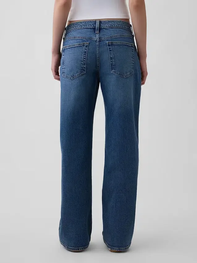 Jeans larghi a vita bassissima in stile anni ’90