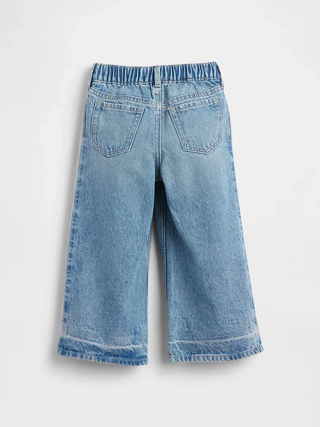 Jeans larghi a vita elastica con farfalla per neonato & bebè