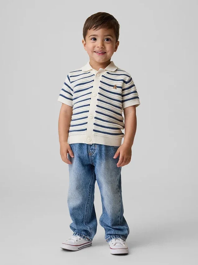 Jeans larghi a vita elastica per neonato & bebè