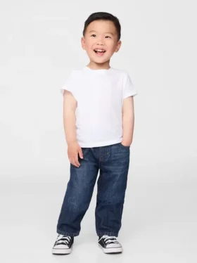 Jeans larghi a vita elastica per neonato & bebè