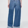 Jeans larghi a vita media con risvolto, ultra morbidi